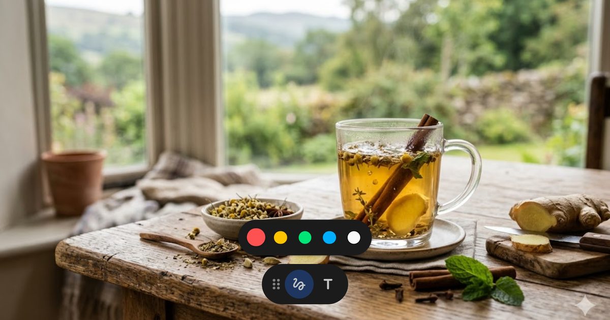 Šolja biljnog čaja sa cimetom i sušenom gorkom dinjom