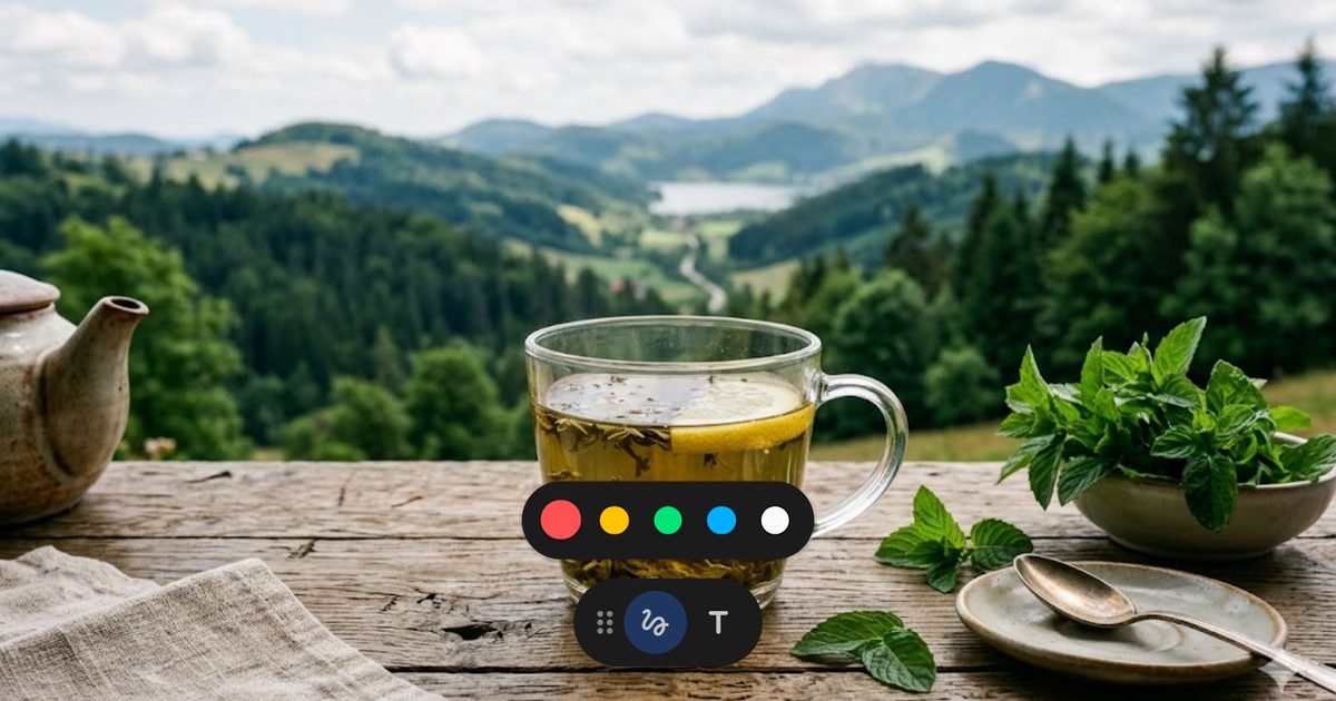 Šolja zelenog čaja sa biljkama na drvenom stolu