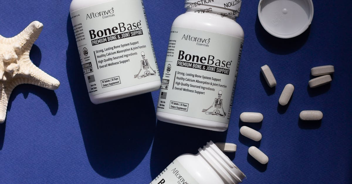 Joint supplement capsules and bottle