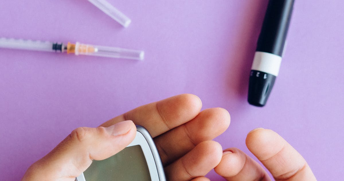 Glucose meter and syringes — diabetes care
